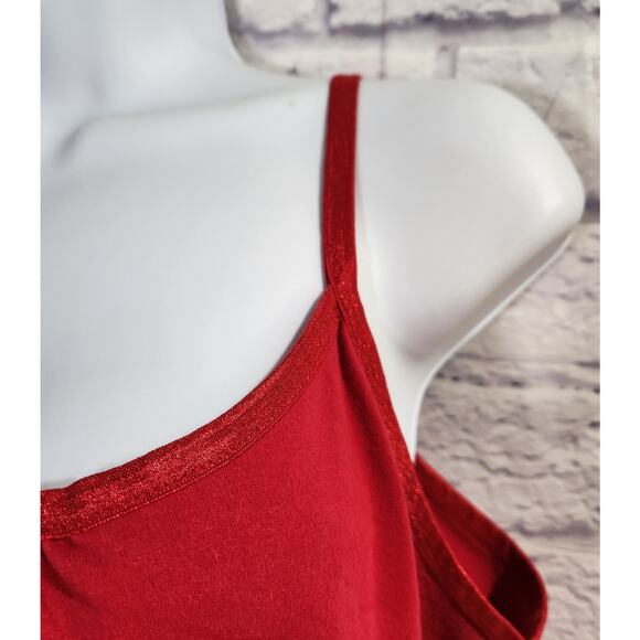Lane Bryant Red Adjustable Spaghetti Strap Tank 18 20 Lightweight Soft Stretchy - Picture 2 of 4